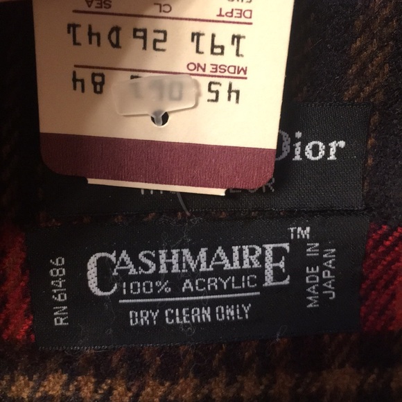 Vintage Christian Dior NWT Plaid Scarf - Picture 5 of 5